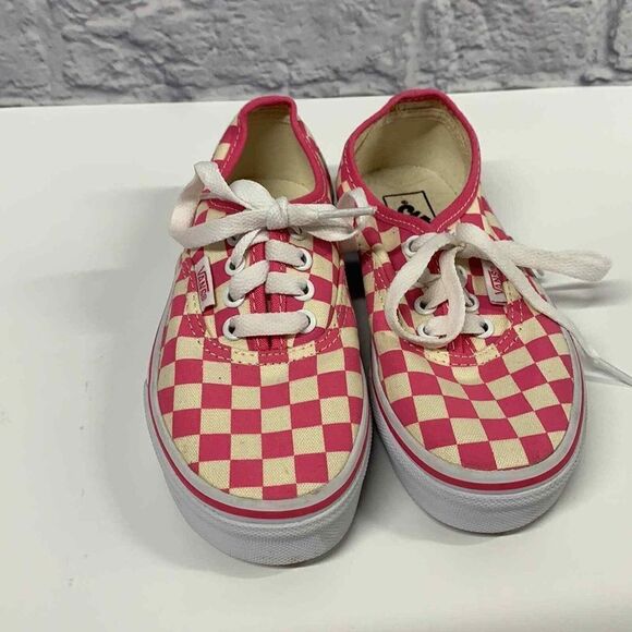 Vans Canvas‎ Pink Checkered Lace Up Sneakers Kids Size 12.5 - Picture 2 of 7